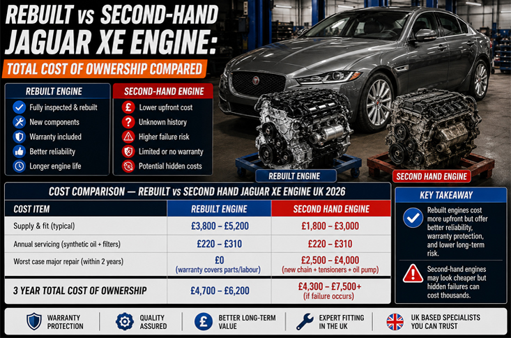 Rebuilt vs Second-hand Jaguar XE engine