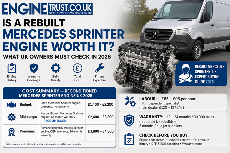 Rebuilt Mercedes Sprinter engine